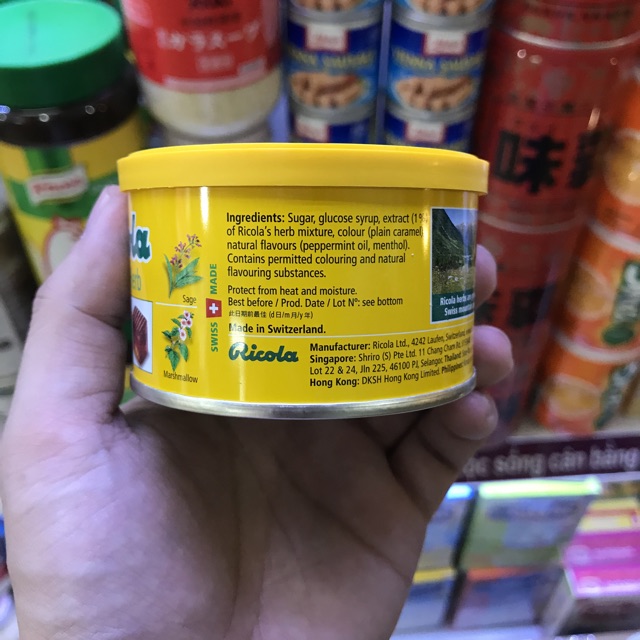 [HŨ 100G] Kẹo Ngậm Thảo Mộc RICOLA ORIGINAL HERB 100g - Thụy Sỹ