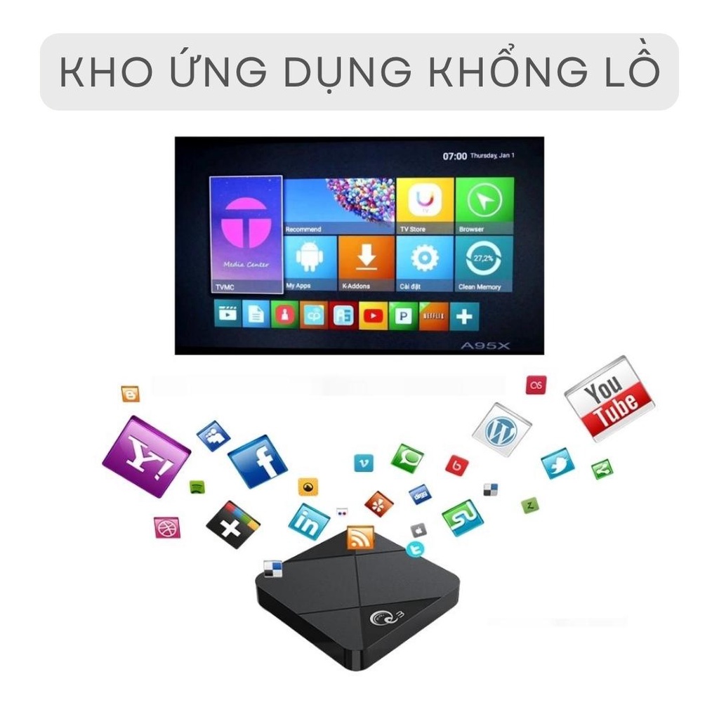 [TOP 1 SHOPEE] Android TV Box Mini Q-Biến Tivi thường thành Smart Tv, bắt Wifi xm 100 kênh truyền hình, Youtube miễn phí | BigBuy360 - bigbuy360.vn
