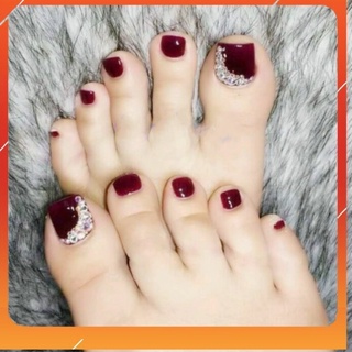 Bộ 24 móng chân giả kèm keo tặng dũa0