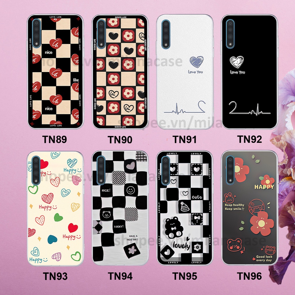 Ốp Vsmart Live in hình caro trái tim siêu đẹp, siêu nét đầy phong cách cá tính