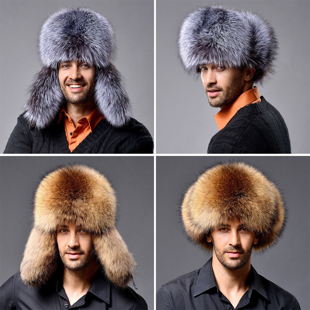 Nón lông trùm đầu chống gió bằng lông giả thời trang kiểu Nga cho đi săn/ trượt tuyết