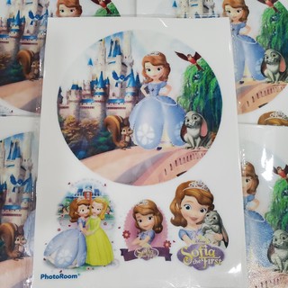 Giấy gạo in hình Công chúa Sofia (1 xấp 5 tờ)