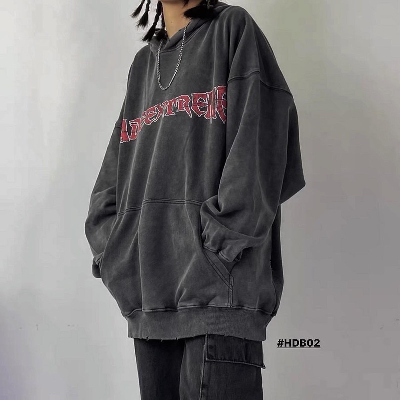 Áo hoodie nỉ xám khói MADE EXTREME chất denim cao cấp chính hãng