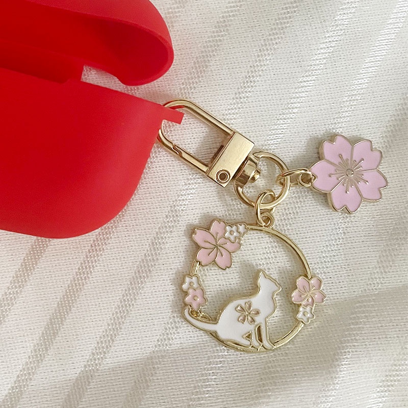 Móc Khóa Hình Vòng Hoa Anh Đào/ Thỏ Kiểu Nhật Bản Dễ Thương Sáng Tạo
