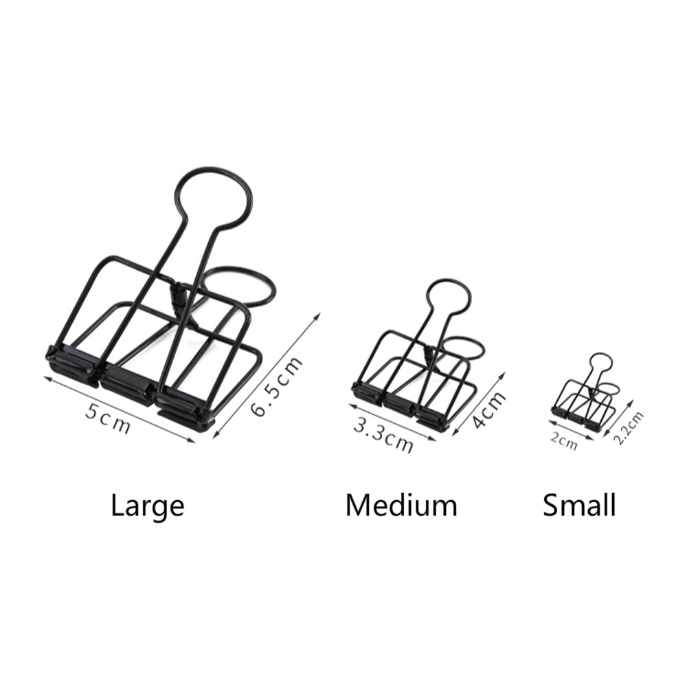 Kẹp Tài Liệu Bằng Kim Loại 3 Kích Cỡ Tiện Dụng Cho Học Sinh / Văn Phòng