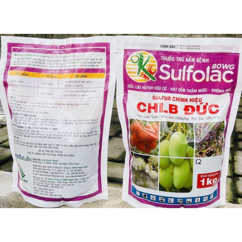 Thuốc Trừ Nấm Bệnh - Ghẻ Sẹo Phấn Trắng Gốc Lưu Huỳnh - Ok Sulfolac 80WG