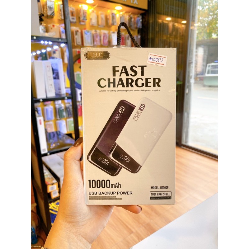 Sạc Dự Phòng HT Electronic 10000mAh FAST CHARGER Ngân Hàng Năng Lượng, 2 Cổng USB