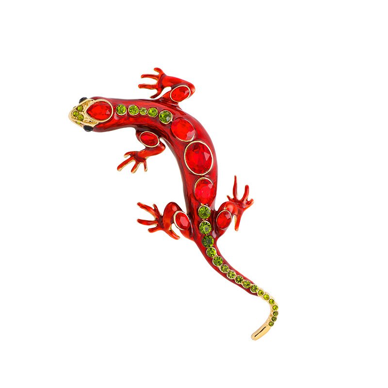 Ghim Cài Áo Hợp Kim Hình Thằn Lằn Đính Đá Phong Cách Retro