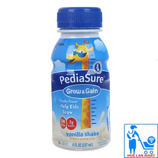 Sữa Bột Pha Sẵn Abbott PediaSure Grow & Gain Hương Vanilla Shake Chai 237ml