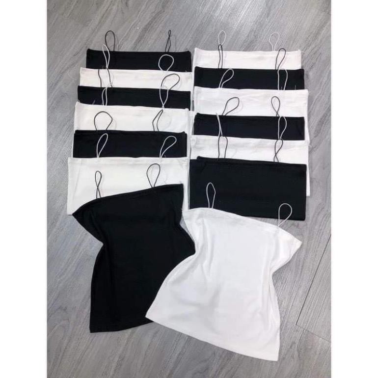 Áo croptop hai dây bún 💥Hàng loại 1💥 2 màu Đen/Trắng (Có ảnh thật) | BigBuy360 - bigbuy360.vn