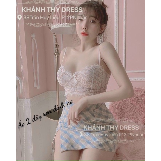 Áo 2s cúp ngực phối ren nhún lưng