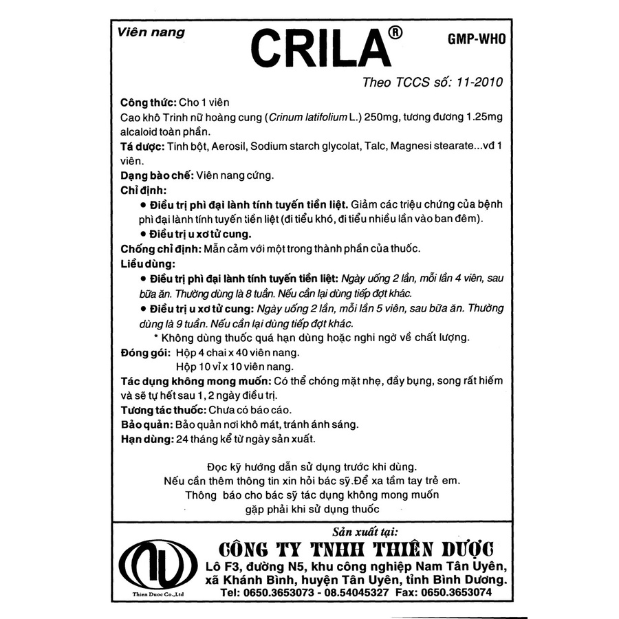 Trinh nữ hoàng cung CRILA hộp 4 lọ