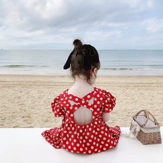 BÁN SỈ VÁY CHẤM BI ĐỎ CHO BÉ