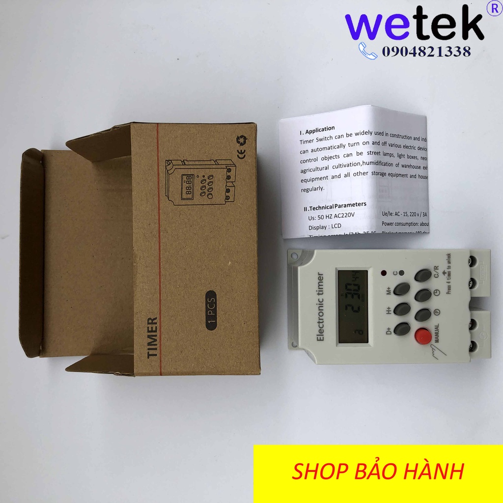 Công tắc hẹn giờ timer Electron KG 316 T-II 25A 24h Hàng công ty bảo hành, 16 on/off pin sạc, có khóa phím an toàn