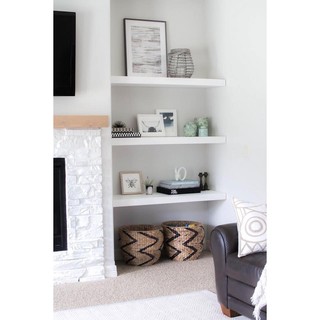 Kệ treo tường 1 thanh ngang gỗ hộp 60x24x3,5cm để đồ chắc chắn