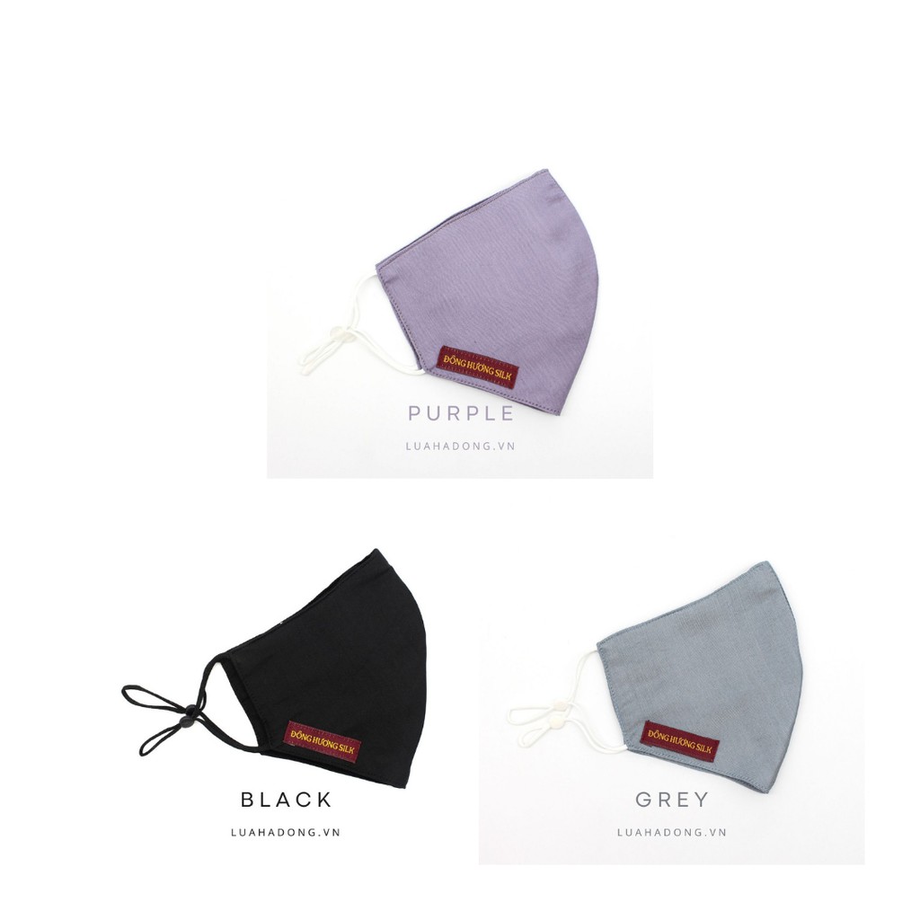 Combo 3 Khẩu Trang Lụa 100% Cao Cấp 2 Lớp, Siêu Mát, Bảo Vệ Da Chống Lão Hóa (có 9 màu) | BigBuy360 - bigbuy360.vn