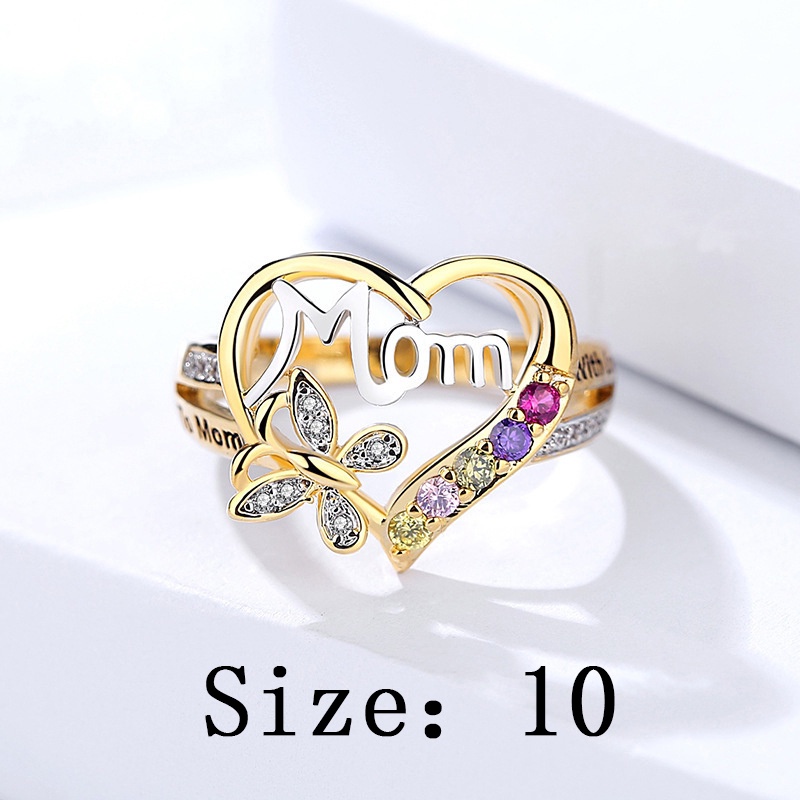 Nhẫn Mạ Vàng 14K Hình Bướm Đính Đá Thời Trang Cho Nữ
