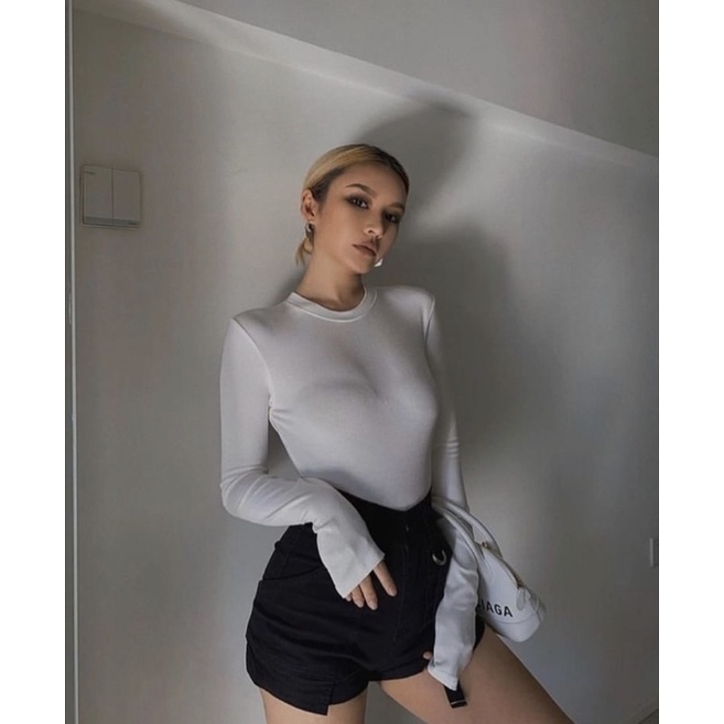 Bodysuit cổ lọ trắng | BigBuy360 - bigbuy360.vn