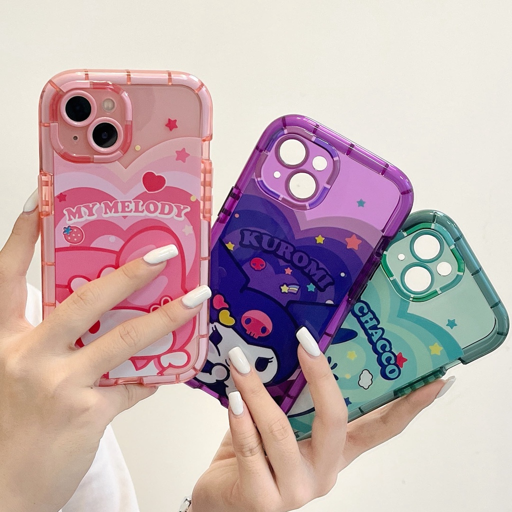 Ốp Điện Thoại Họa Tiết Kuromi and Melody Dễ Thương Thời Trang Chống Sốc
