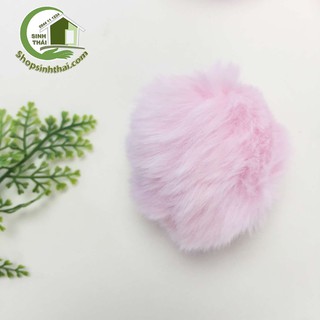 Cục bông xù to màu hồng 6,5cm - size đại