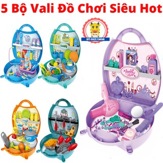 Bộ đồ chơi nấu ăn, bác sĩ, trang điểm, sửa xe cho bé ( Vali phụ kiện cho trẻ em )