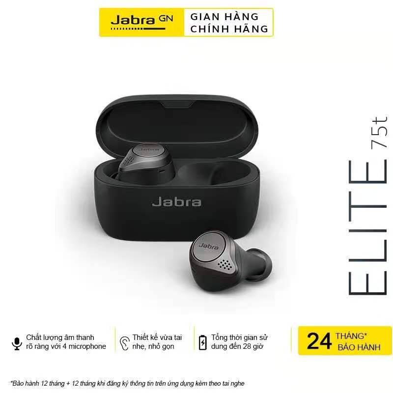 Tai nghe bluetooth Jabra Elite 75T cao cấp âm thanh cực đỉnh kiêm cốc sạc pin trâu nghe thả ga