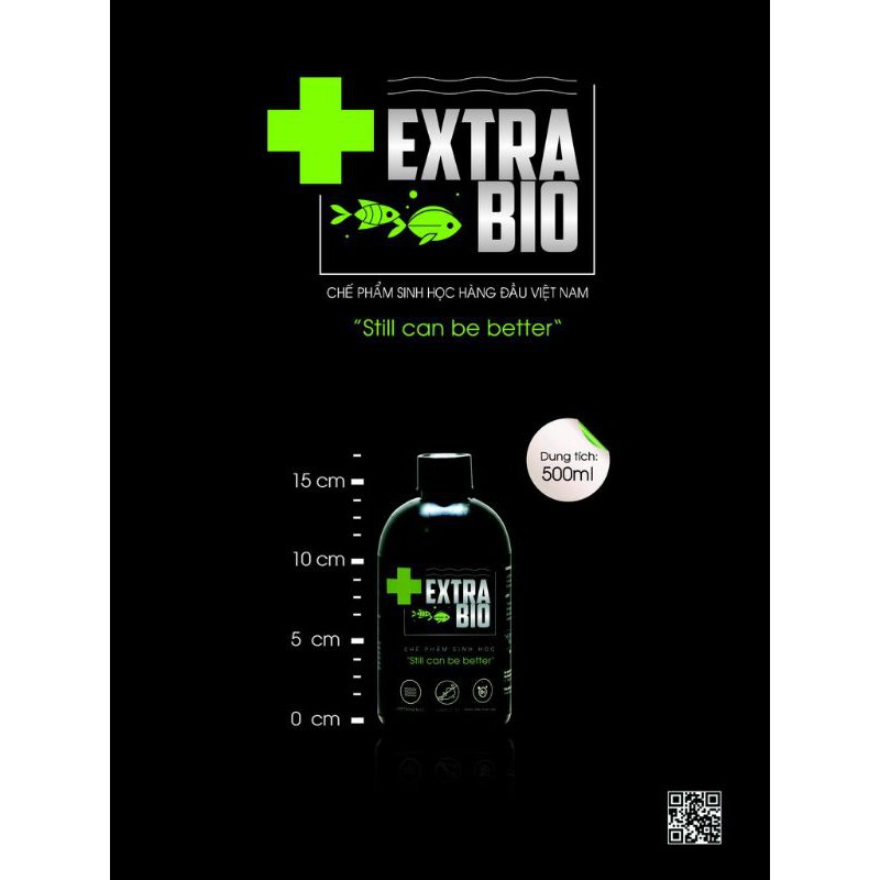 Extra bio 500ml chế phẩm men vi sinh làm trong nước bể cá cảnh