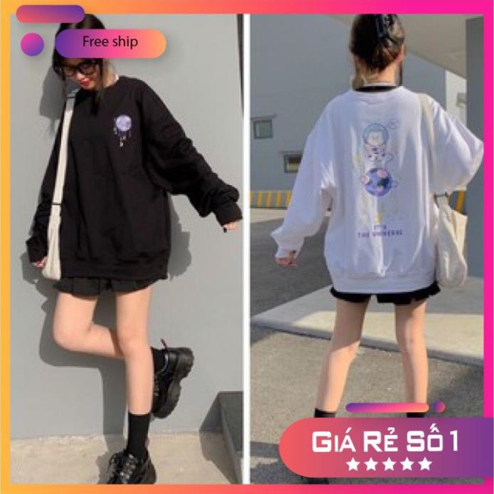 [Xả Kho 02]Áo Thun Tay Dài Nữ Form Rộng SWEATER Cổ Tròn In Hình Hoạ Tiết Freesize Ulzzang Hottrend 2021