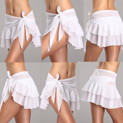 Chân váy bơi thời trang gợi cảm nhiều tầng bằng vải chiffon dành cho bạn nữ