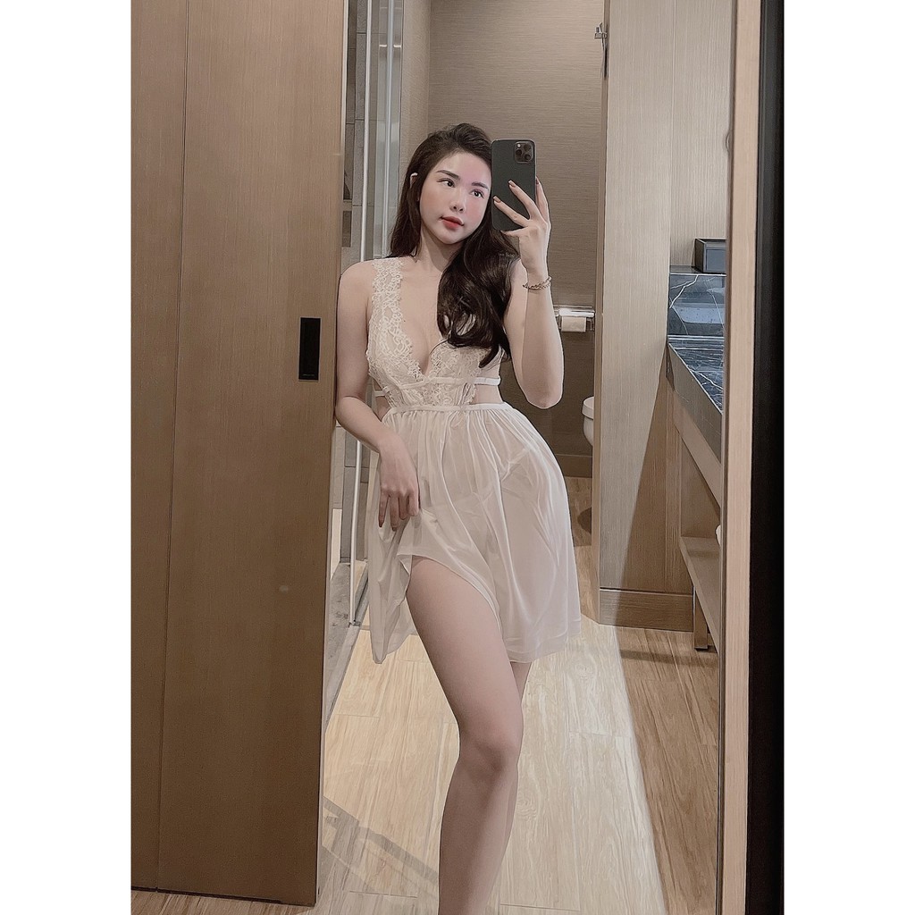 (M.97) Váy ngủ ren sexy cao cấp Đầm mặc nhà gợi cảm quyến rũ