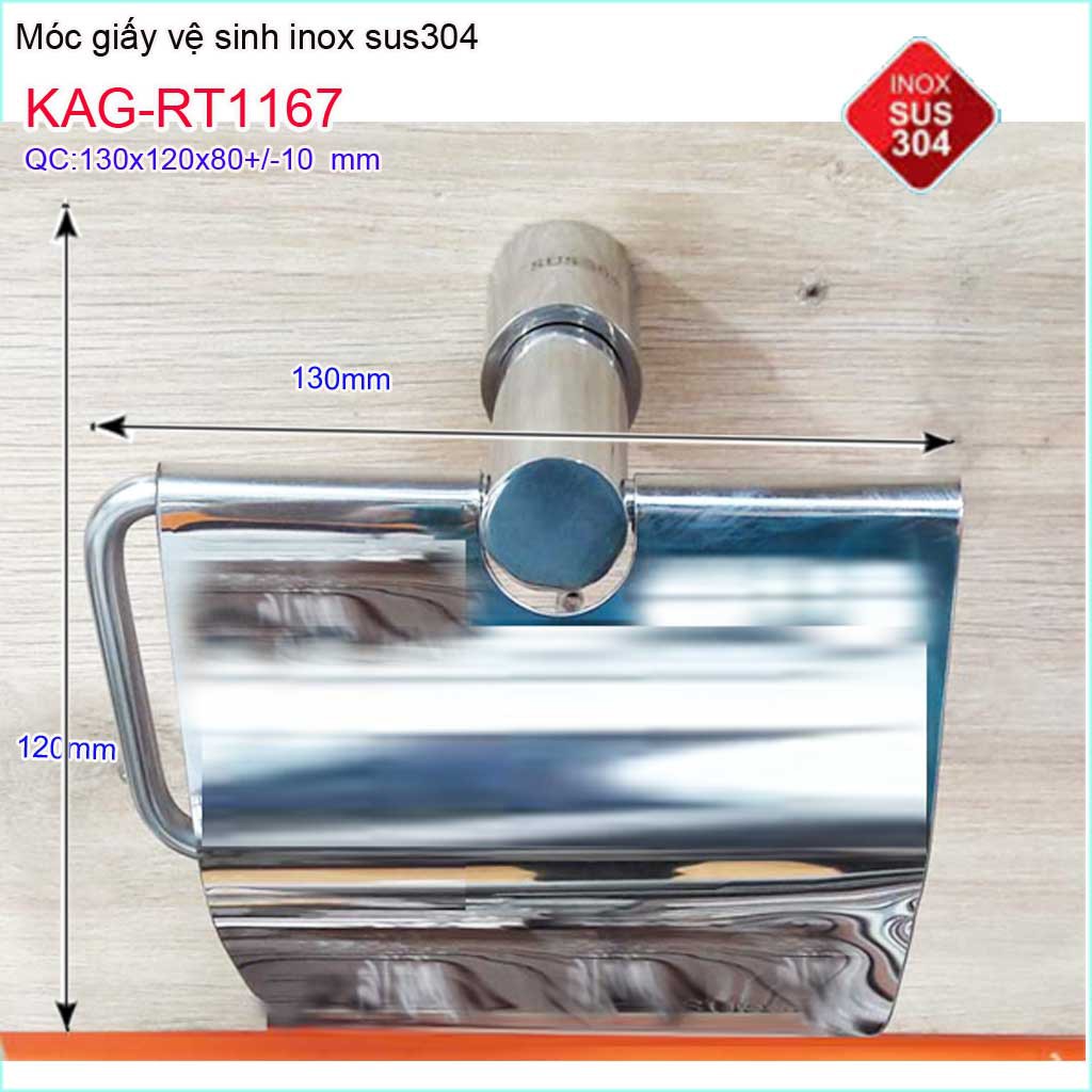 Kệ giấy vệ sinh inox 304, hộp để giấy vệ sinh Roto KAG-RT1167