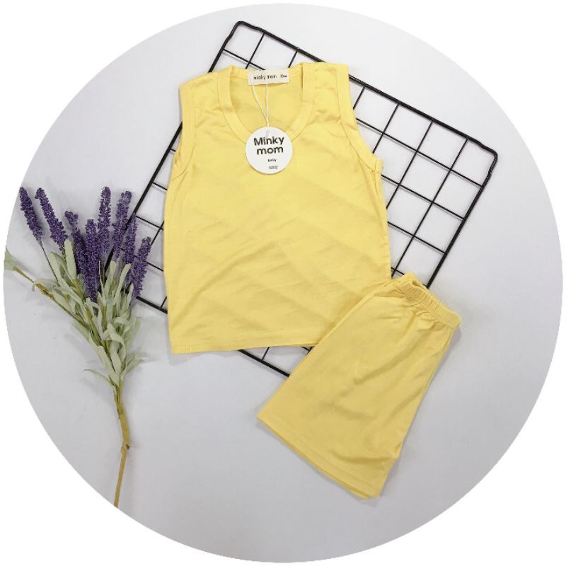 (Sale) Bộ ba lỗ trơn thun lạnh cho bé trai bé gái 6-17kg