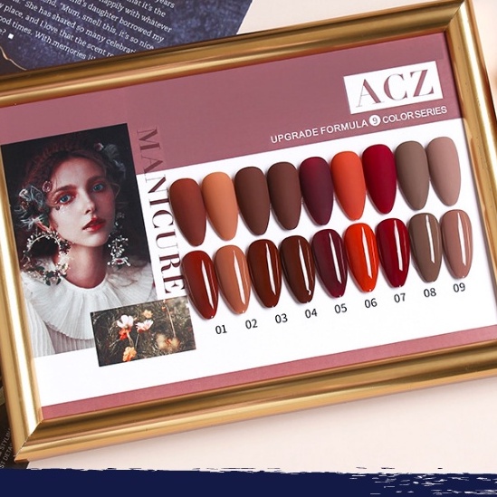 Sơn As sơn móng tay gel tone màu nâu tay cà phê đỏ cam đất- mã ACZ