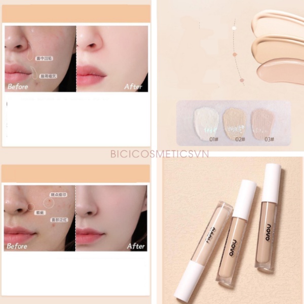 Che Khuyết Điểm Dạng Kem NOVO Silky Moisturizing Concealer