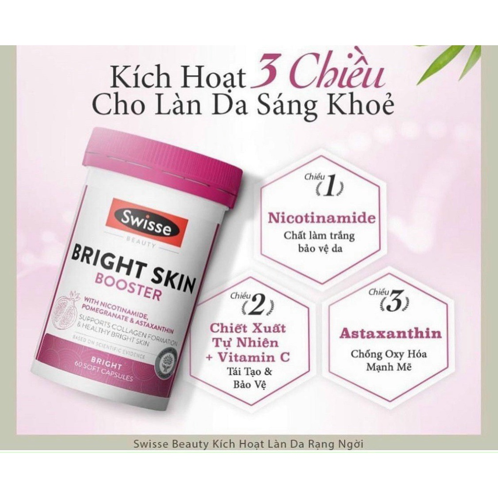 Viên Uống Hỗ Trợ Trắng Da Swisse Beauty Bright Skin Của Úc