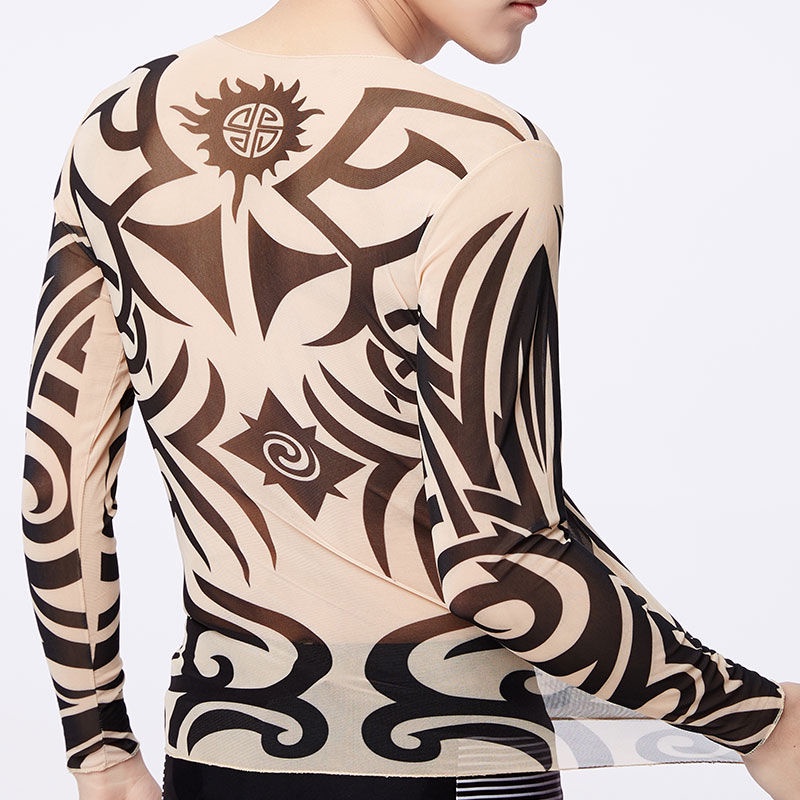 Áo Thun Tay DàI HọA TiếT HìNh Xăm Cho CặP Đôi