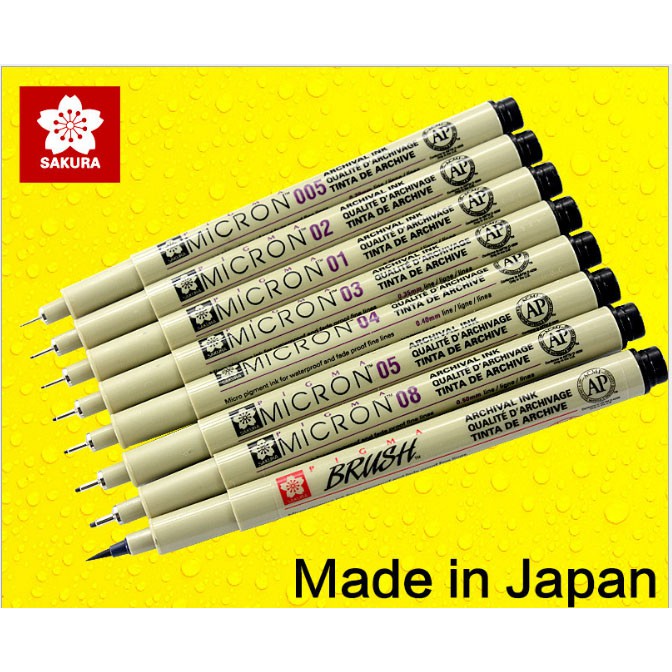 Bút kim đi line, bút vẽ kỹ thuật Sakura Pigma - Nhật Bản (đủ kích cỡ lựa chọn)