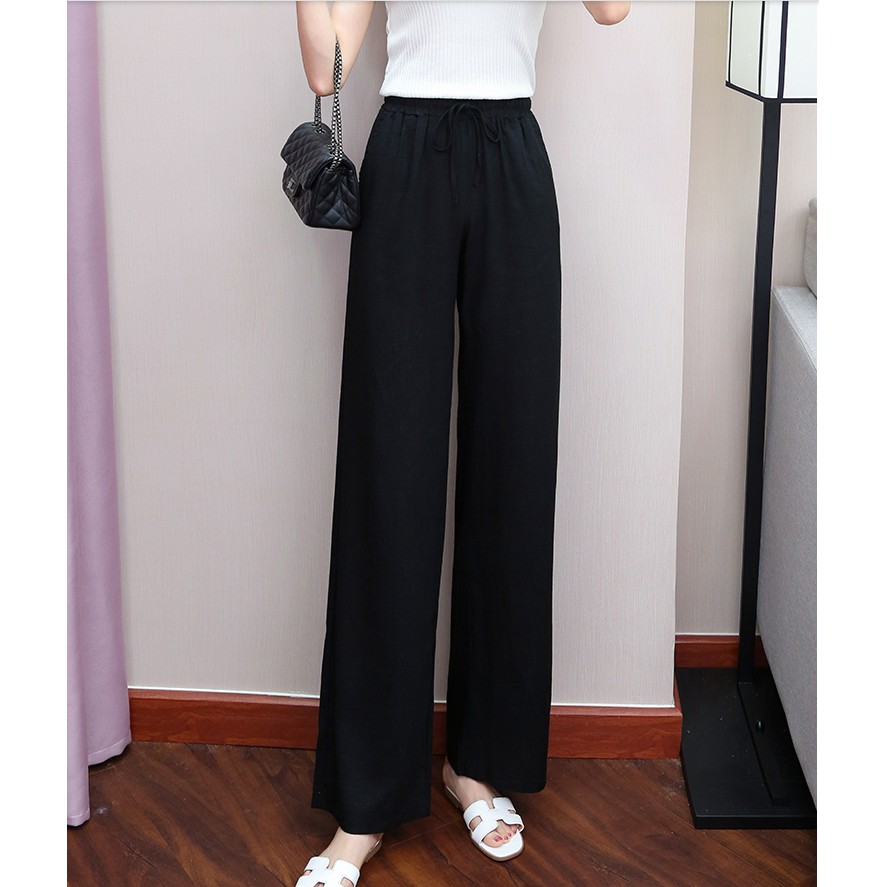 Quần ống Rộng Cạp Chun Kiểu Hàn Quốc Cho Nữ | BigBuy360 - bigbuy360.vn