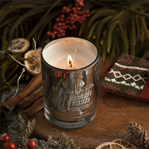 [Mã BMBAU50 giảm 10% đơn 99k] Nến thơm Coconut Island Workshop Candles H&amp;H Home 8oz hương dừa mát mẻ ngọt ngào thư giãn