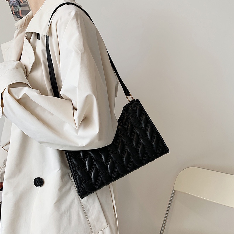 Túi đeo vai IELGY thiết kế vuông nhỏ màu trơn thời trang cho nữ