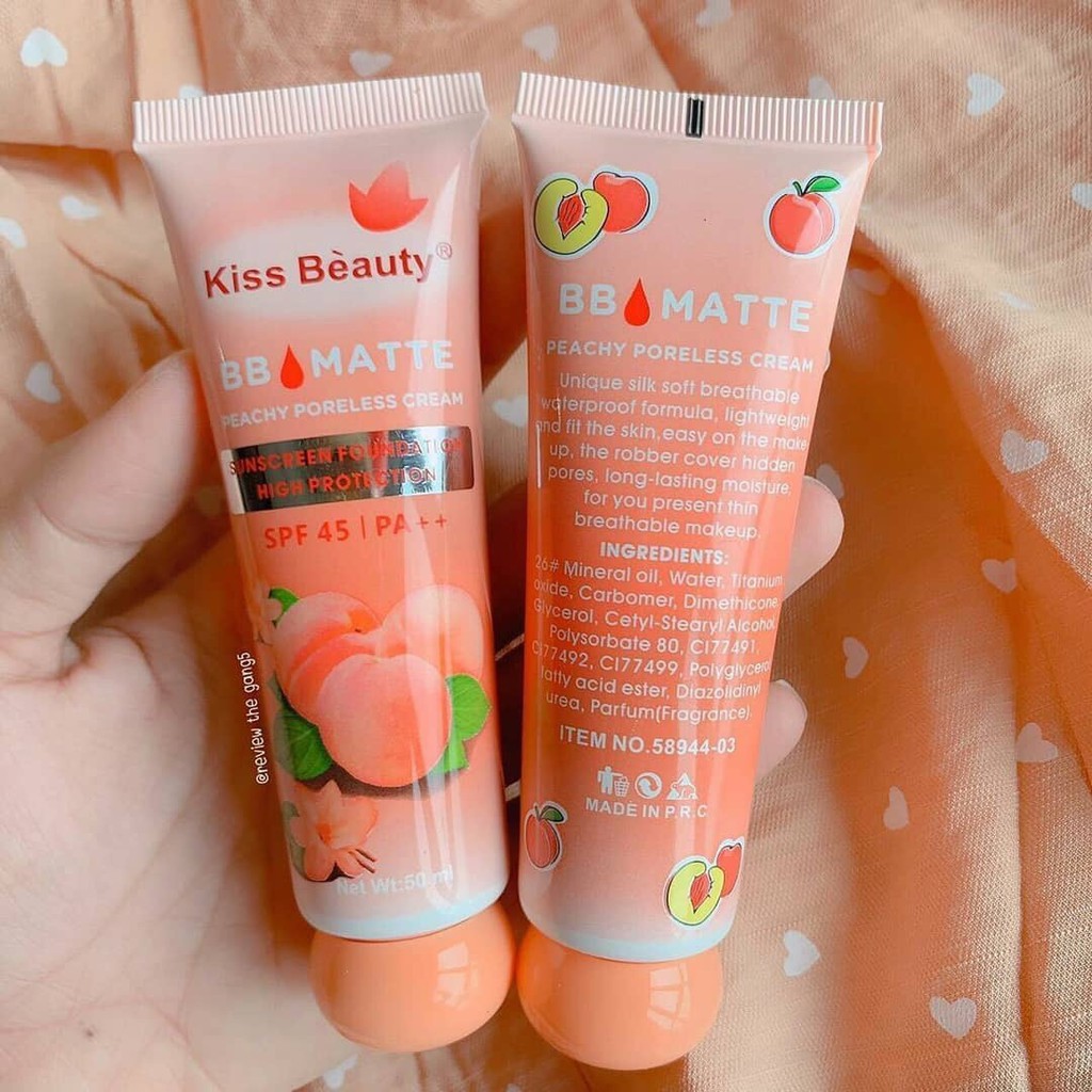 [Mã SKAMLTSM11 giảm 10% đơn 99K] Kem nền BB Matte Peachy kèm chống nắng SPF45 giá sỉ | BigBuy360 - bigbuy360.vn