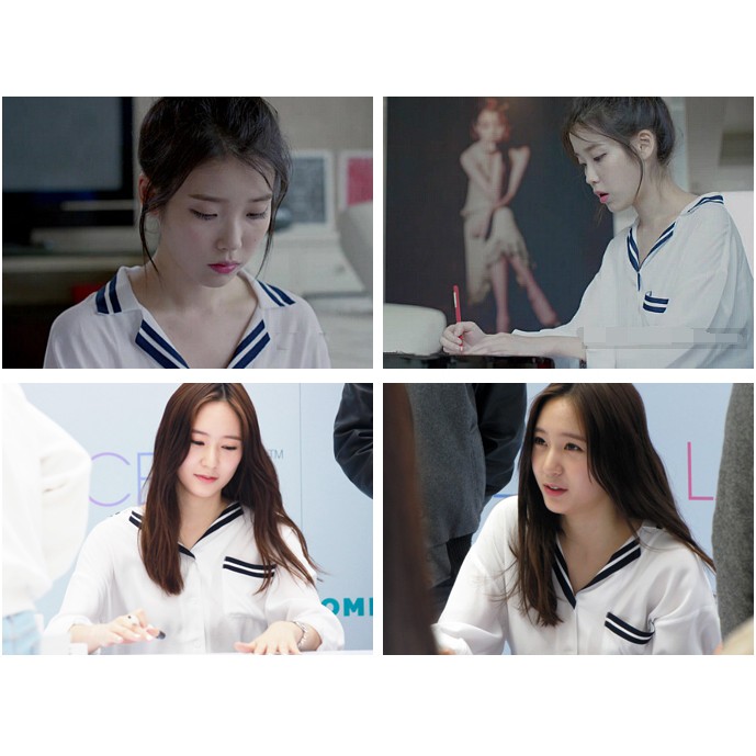 ẢNH THẬT ÁO SƠ MI VOAN TRẮNG IU VÀ KRYSTAL FX