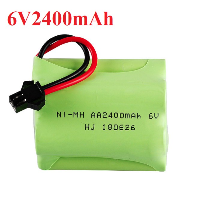 Bộ pin ghép 2 hàng 6v 2400mah và cáp sạc dùng cho xe mô hình điều khiển