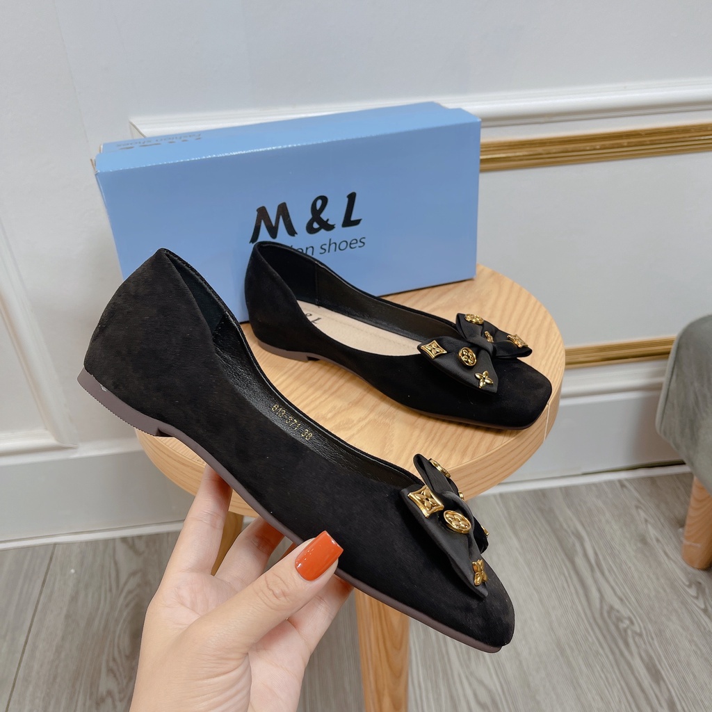 FULL BOX Giày búp bê thời trang Hàn Quốc thiết kế mũi vuông đế bệt miệng nông dễ thương xinh xắn cho nữ