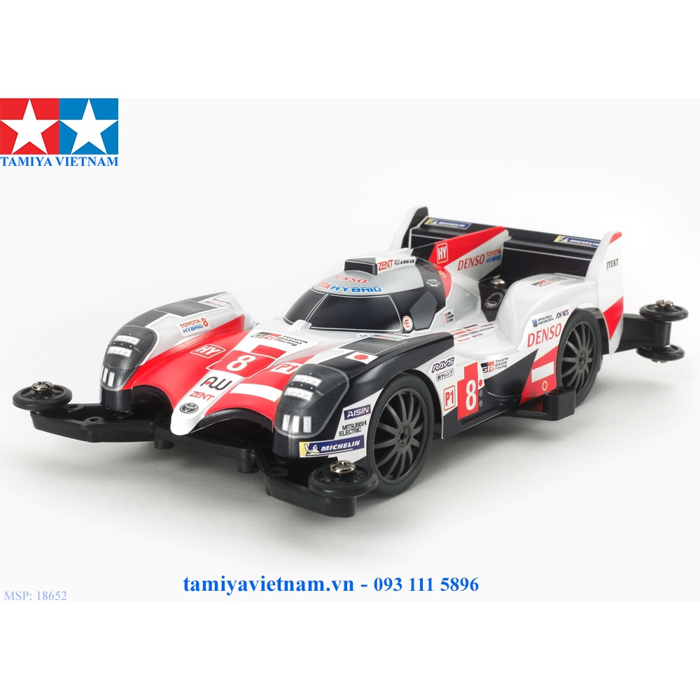 18652 Mô hình xe đua lắp ráp chạy bằng pin Mini 4WD TOYOTA GAZOO Racing TS050 HYBRID