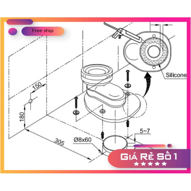 CON THỎ ĐẾ THẢI BÀN CẦU LIỀN KHỐI INAX, TRAP THẢI CHỐNG HÔI TUYỆT ĐỐI