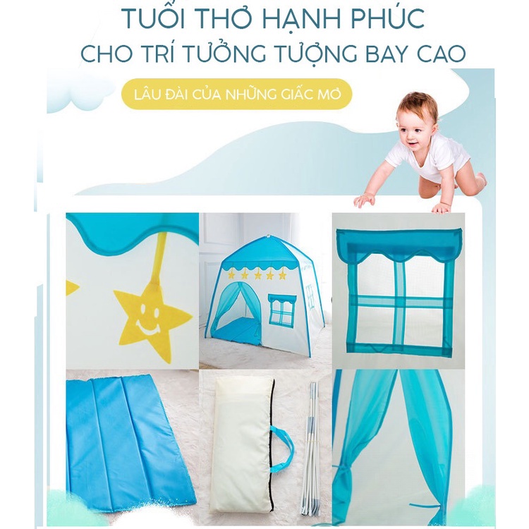 LỀU CHƠI NGÔI NHÀ BẰNG VẢI COTTON CHO BÉ YÊU-Nhà Lều Vải Đồ Chơi Cho Bé Gái Và Bé Trai Gấp Gọn