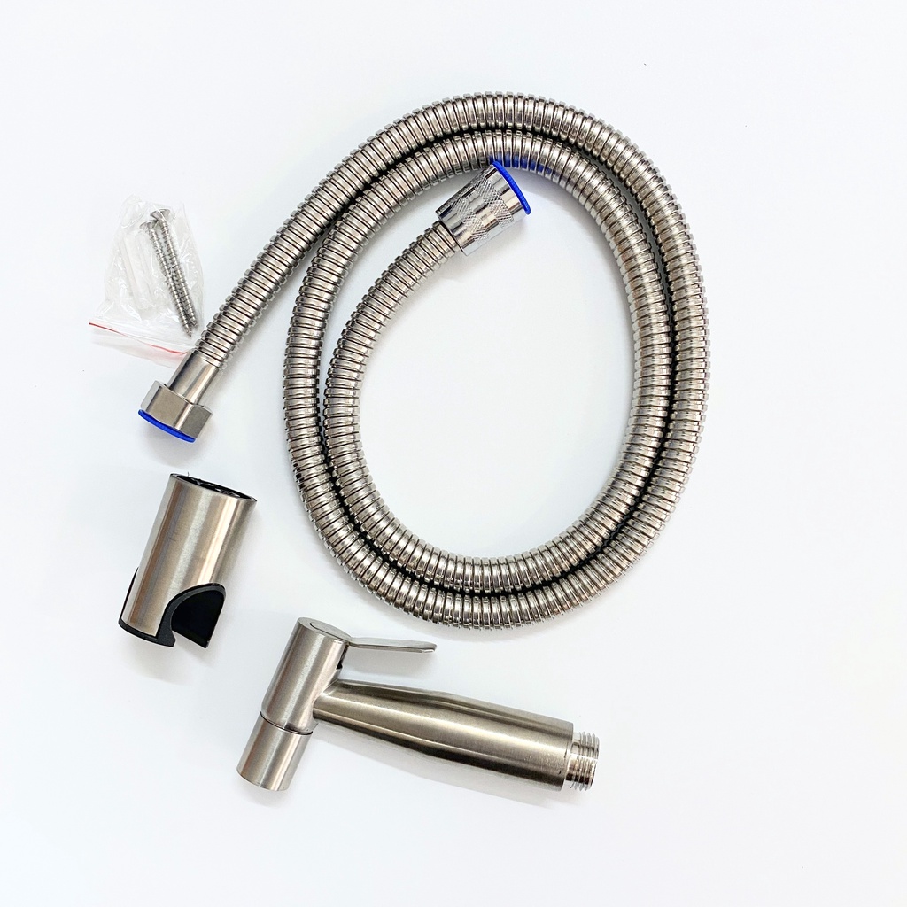 Bộ Vòi Xịt Dây Bố 3 Lớp Vệ Sinh Cầm Tay Inox SUS 304 Nhà Tắm Cao Cấp