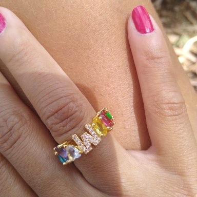 Nhẫn Đồng Đính 26 Chữ Cái Từ A-Z Phong Cách Bô-Hem Cho Nữ