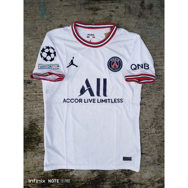 Áo Thun Màu Trắng 21 / 22 SMLXL 2XL PSG 4th Fourth 2021 / 2022 Chất Lượng Cao